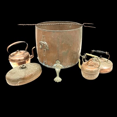 Lot 39 - A nice selection of copper items, including a...