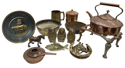 Lot 100 - A Morewood & Co brass dish in the form of a...