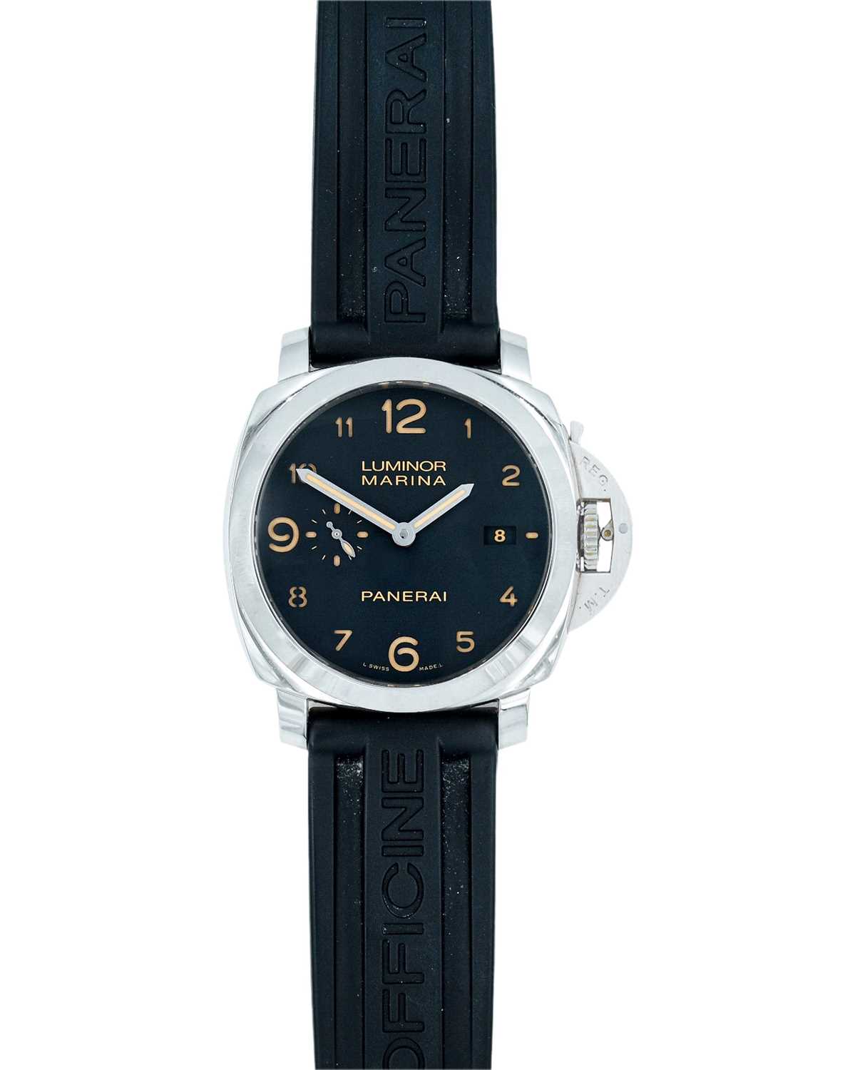 Lot 1048 - PANERAI - A Luminor Marina automatic stainless steel gentleman's wristwatch.