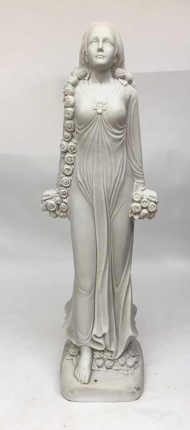 Lot 11 - A contemporary composite sculpture of a maiden,...