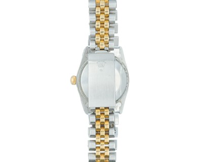 Lot 1057 - ROLEX - An Oyster Perpetual Datejust mid-size steel and gold bracelet wristwatch.