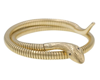 Lot A Victorian snake design omega link bangle.