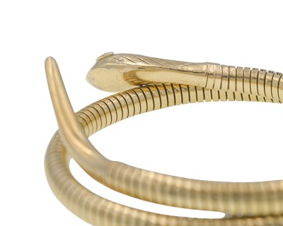 Lot A Victorian snake design omega link bangle.