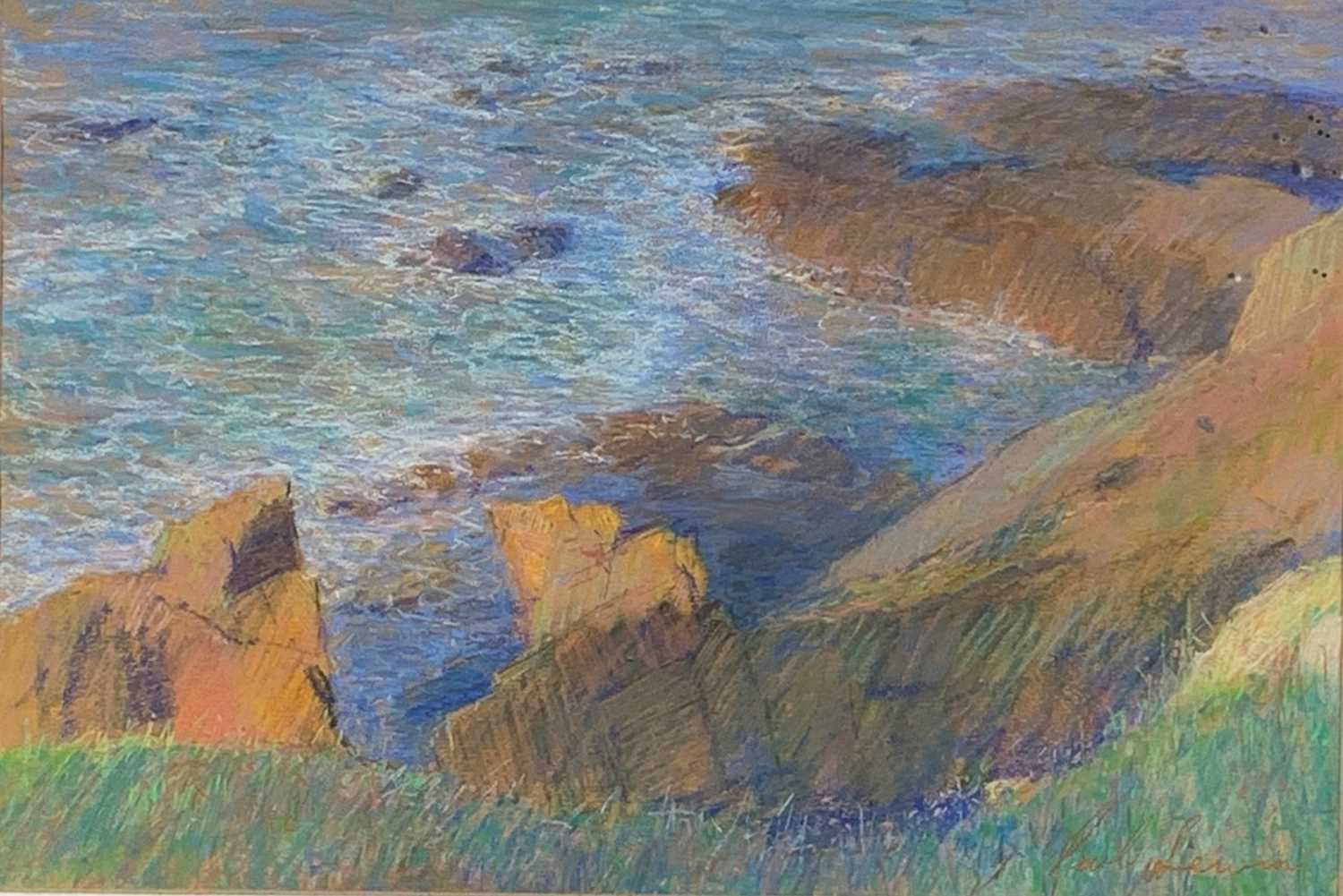 Lot 300 - Paul LEWIN (1967) Cape Cornwall Cliffs Pastel...