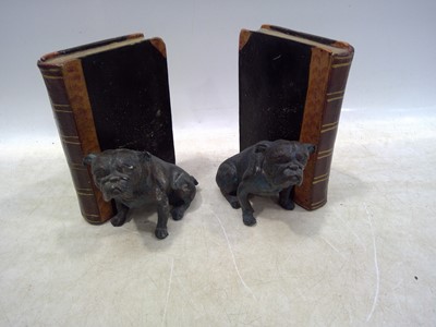 Lot 138 - A Pair of Bulldog Type Bookends. The height is...