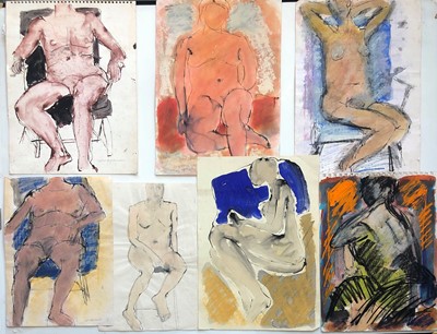 Lot 301 - John EMANUEL b.1930 7 nude studies Mixed media...