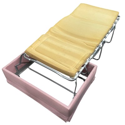 Lot 90 - A Mindol pink gingham fold-out Single Bed...