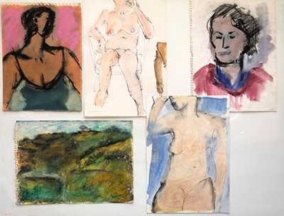 Lot 302 - John EMANUEL b.1930 5 loose works Mixed media...