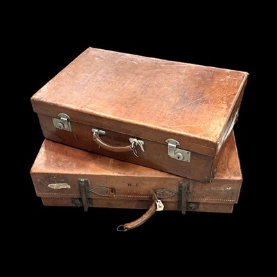Lot 154 - Two vintage leather suitcases.