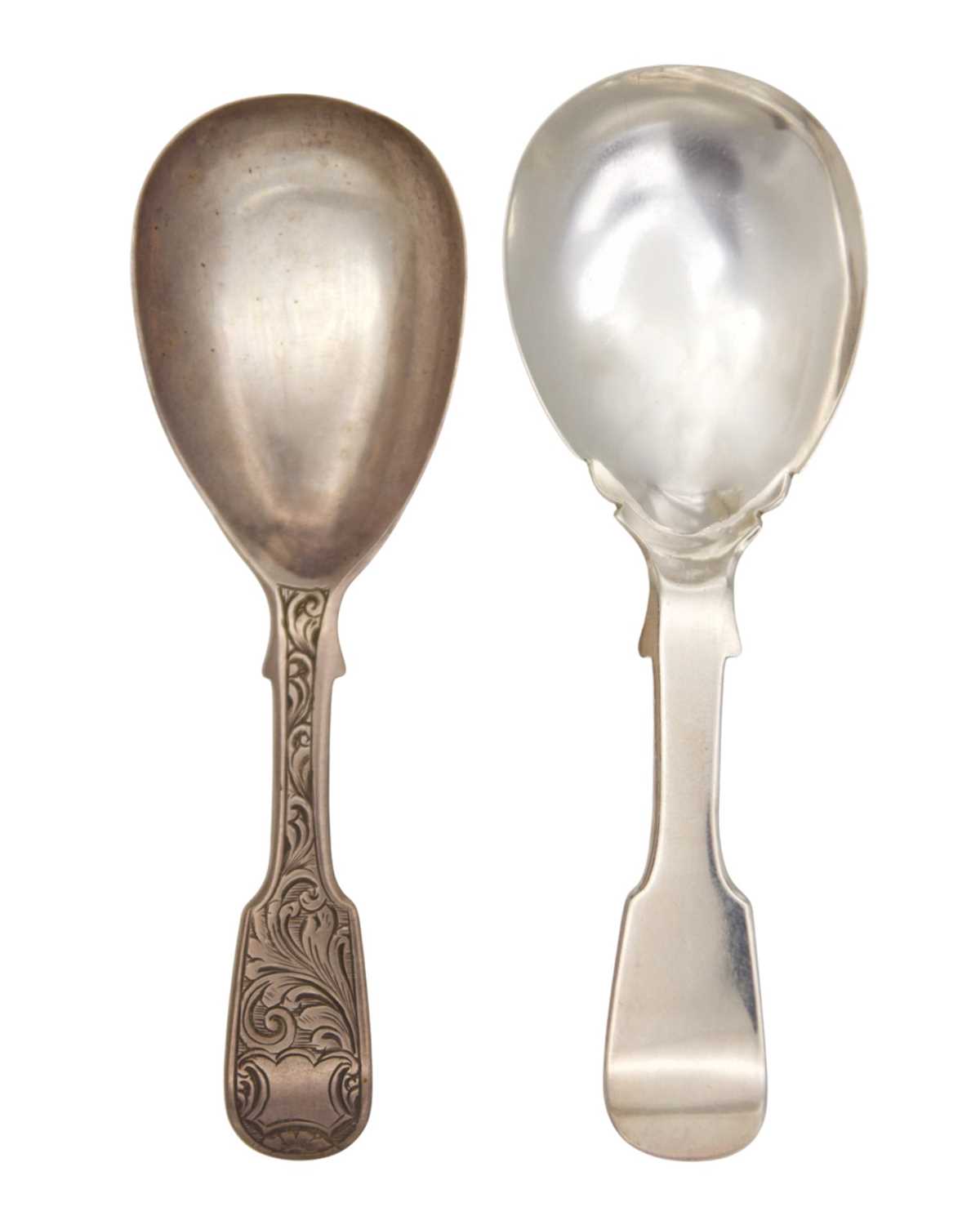 Lot 55 - Two Victorian silver caddy spoons by George