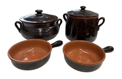 Lot 185 - Continental glazed terracotta cookware,...