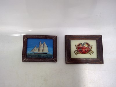 Lot 193 - Two Reverse Paint on Glass Pictures. The...