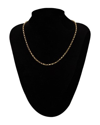 Lot 19 - A 9k gold faceted cable necklace.