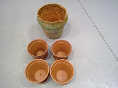 Lot 38 - A Large Terracotta Pot and Four Terracotta...