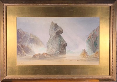 Lot 341 - William CASLEY(1867-1921) Steeple Rock Kynance...