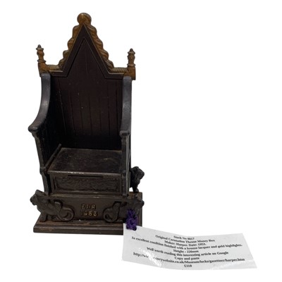 Lot 53 - An Original Cast Iron Coronation Throne Money...