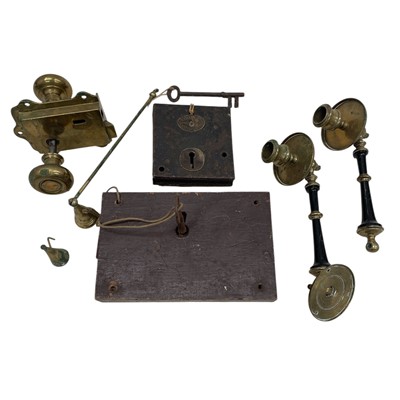 Lot 73 - Three probably Victorian Door Locks, two with...