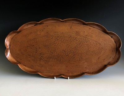 Lot 326 - An Art Nouveau period Cornish art copper tray...