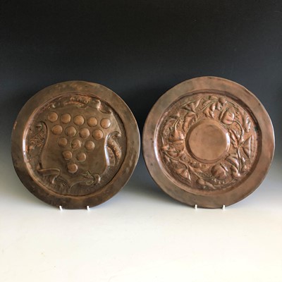 Lot 328 - A Henry Eva copper charger of circular form,...