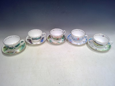 Lot 27 - Five Royal Worcester, VIP Large Teacups and...