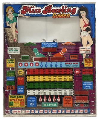 Lot 2 - A 1970s 'Miss Bowling' pinball machine glass...
