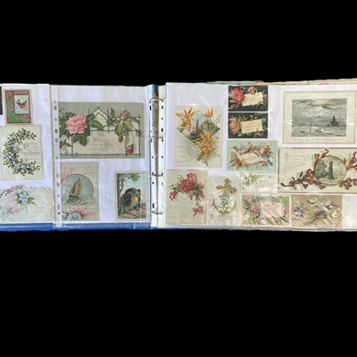 Lot 100 - A collection of Victorian greeting cards and...