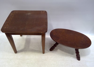 Lot 116 - Two Small Oak Tables, 33cm tall, 35cm wide,...
