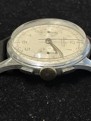 Lot 1011 - BREITLING - A Premier chronograph stainless steel gentleman's manual wind wristwatch.