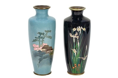 Lot 418 - Two Japanese Meiji cloisonne vases.