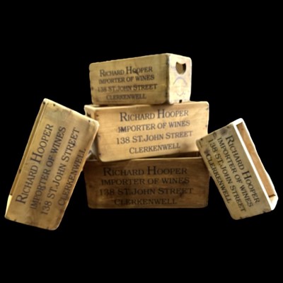 Lot 89 - Five graduated wooden wine style boxes, the...