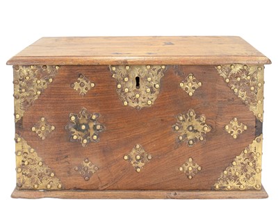 Lot 363 - A teak studded brass 'Zanzibar' type small chest.