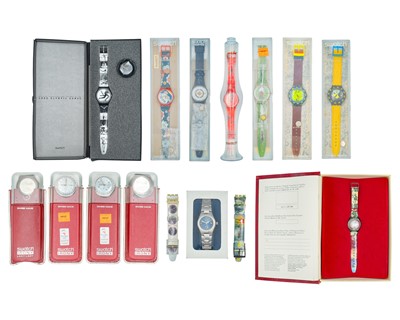 Lot 1131 - SWATCH WATCH - A collection of quartz wristwatches including limited editions within boxes.