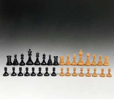 Lot 311 - A Staunton pattern chess set, in turned and...