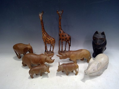 Lot 188 - A Selection of Carved Animals. The Giraffes...