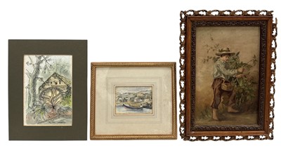 Lot 163 - A Gerald White Lamorna watercolour and two...