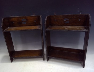 Lot 26 - Two Diminutive Oak Display Shelves. The...
