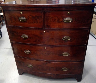 Lot 25 - An Antique Mahogany Chest of Drawers. The...