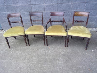 Lot 47 - Three Antique Dining Chairs and a Carver.