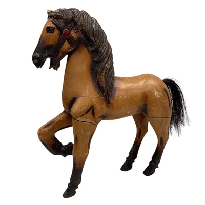 Lot 70 - A Victorian carved wooden Horse with glass...