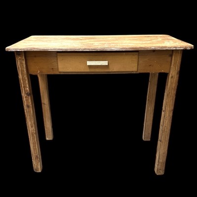 Lot 74 - A pine kitchen table with a single drawer,...