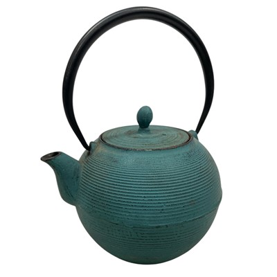 Lot 80 - A Japanese cast iron teapot, signed base.