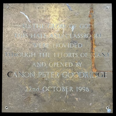 Lot 93 - A modern brass plaque, 35x35cm.