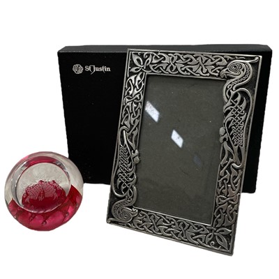 Lot 98 - A boxed St.Justin pewter picture frame, 6 x 4"...