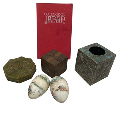 Lot 101 - A Chinese table box, Chinese marble...