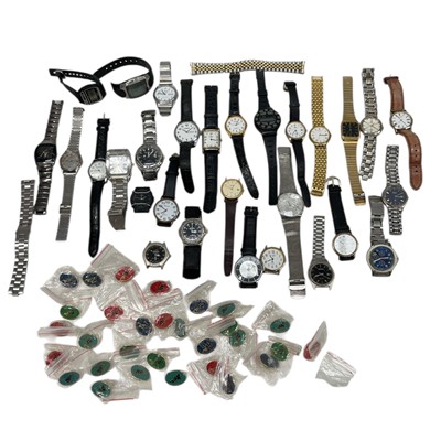 Lot 104 - Approximately thirty wrist watches with watch...
