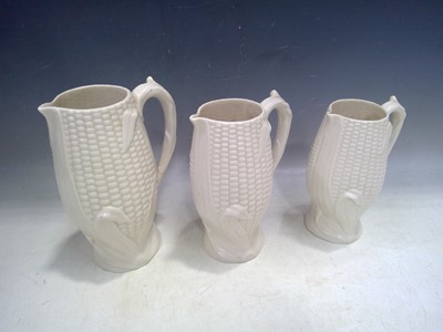 Lot 29 - Three Victorian, Graduated Ear of Corn Jugs....