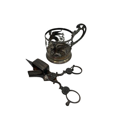 Lot 106 - A pair of Georgian candle snuffers and a...
