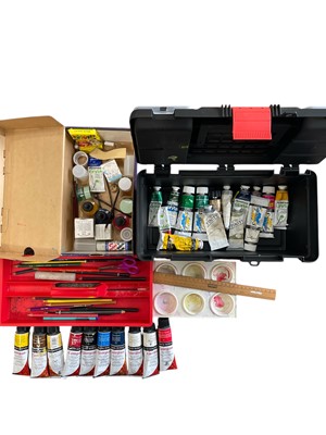 Lot 114 - A selection of oil paints, inks and artists'...