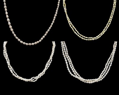 Lot 98 - A selection of four freshwater pearl necklaces.