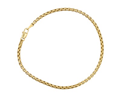 Lot 15 - An Italian 18k gold square cable link bracelet.